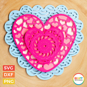 Valentine's Day Heart SVG | Layered Heart Cutting File
