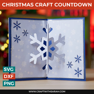 Pop Out Snowflake Card SVG | Pop Up Christmas Card Cutting File