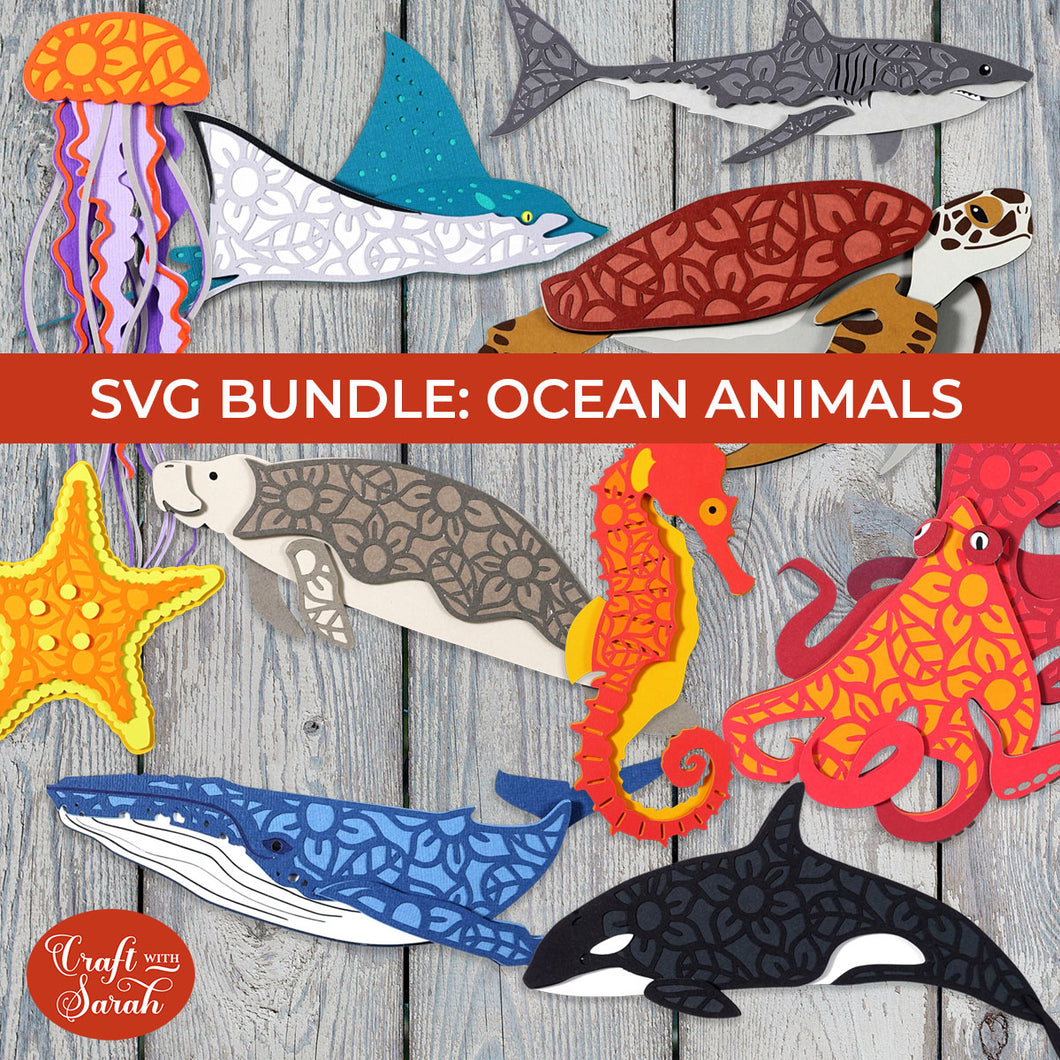 SVG BUNDLE: Layered Ocean Animals