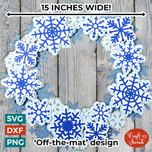 Load image into Gallery viewer, Snowflake Wreath Layered SVG | Giant Off-the-Mat Wreath
