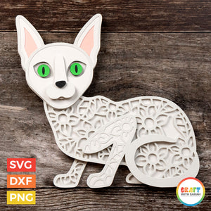 Sphynx Cat Layered SVG | Layered Hairless Cat Cutting File