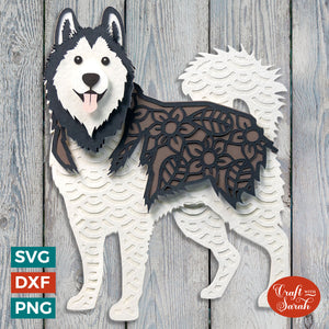 Alaskan Malamute SVG (Standing) | Layered Malamute Dog Cutting File