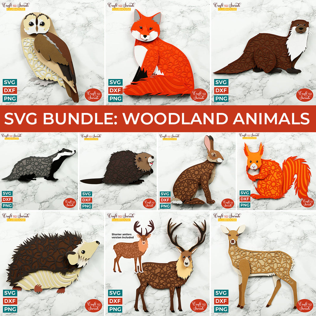SVG BUNDLE: Layered Woodland Animals